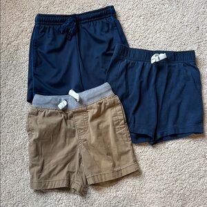 Set of Three Boys' Shorts - Navy and Tan